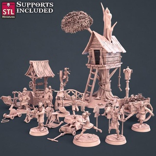 townsfolks vol 1 set stl miniatures Toys & Games Tabletop Characters Creatures Fantasy Universe Board Store 3D Printable Terrain characters decoration fantasy furniture toys wargames props tabletop childs d&d 3d print model - Mito3D