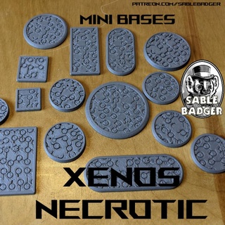 mini bases - xenos necrotic brander roullett Toys & Games Tabletop Characters Creatures Fantasy Universe Board Store 3D Printable Terrain 40k undead warhammer scifi 50mm 40mm aliens 28mm 32mm 25mm necrons 30mm 3d print model - Mito3D