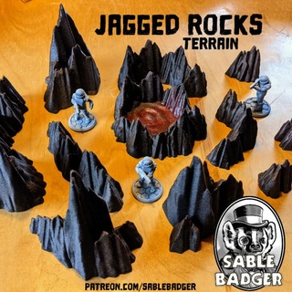 terrain - jagged rocks brander roullett Toys & Games Tabletop Characters Creatures Fantasy Universe Board Store 3D Printable Terrain 40k fantasy hell warhammer ice 28mm 32mm sablebadger reigninhell hellscape 3d print model - Mito3D