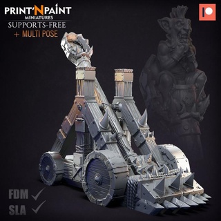 goblin catapult leonardo escovar Toys & Games Tabletop Characters Creatures Fantasy Universe Vehicles Machines Board Store 3D Printable Terrain dragons dungeons warhammer age siege dnd 9th pathfinder orks goblins sigmar 3d print model - Mito3D