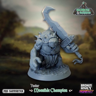 warriors warrens- tuotar moontide champion broken anvil miniatures Toys & Games Tabletop Characters Creatures Fantasy Universe Board Store barbarian hero dnd tortle 3d print model - Mito3D