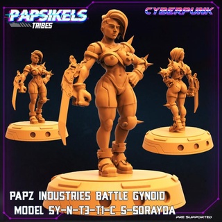 papz industries battle gynoid model sy n t3 t1 c sorayda papsikels miniatures Toys & Games Tabletop Characters Creatures Sci-Fi Universe Board Store cyberpunk 3d print model - Mito3D