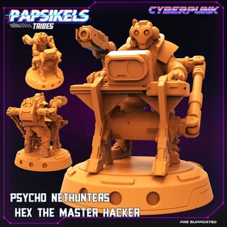 psycho nethunters hex master hacker papsikels miniatures Toys & Games Tabletop Characters Creatures Sci-Fi Universe Board Store punk cyberpunk cyber 3d print model - Mito3D