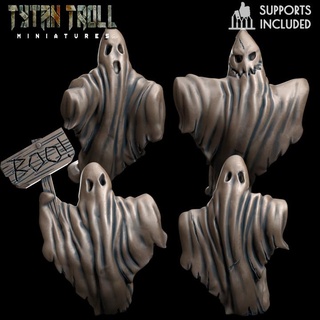 lenzuolo fantasma pacco pre supported tytantroll miniature giocattoli Giochi tavolo personaggi creature fantasia universo tavola negozio Halloween dnd fantasmi bois 3d print model - Mito3D