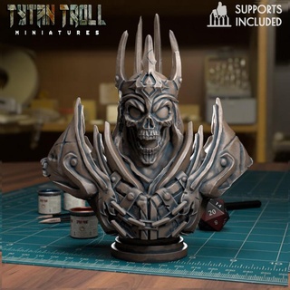 lich bust pre-supported tytantroll miniatures Tabletop Characters & Creatures Fantasy Universe Store Fan Art Busts dragons dungeons fantasy halloween king monster scale undead dnd 32mm dndlich 3d print model - Mito3D
