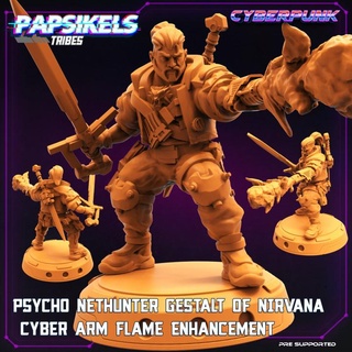 psycho nethunter gestalt nirvana flame arm cyber enhancement papsikels miniatures Toys & Games Tabletop Characters Creatures Sci-Fi Universe Board Store punk cyberpunk 3d print model - Mito3D