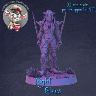gece elf haydut sakin kadın heykeltıraş oyuncaklar oyunlar masaüstü karakterler yaratıklar fantezi Evren yazı tahtası Warcraft masa oyunu savaş dnd 32mm 3d print model - Mito3D