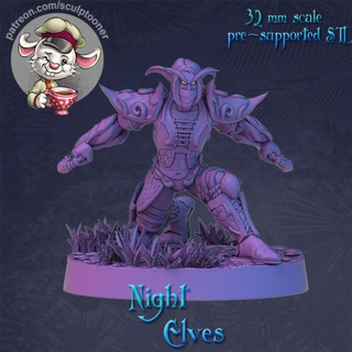 gece elf haydut çömelme erkek heykeltıraş oyuncaklar oyunlar masaüstü karakterler yaratıklar fantezi Evren yazı tahtası Warcraft 32mm 3d print model - Mito3D