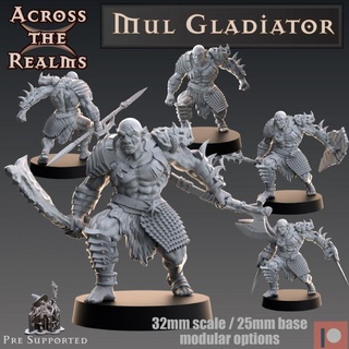 mul gladiator across realms Toys & Games Tabletop Characters Creatures Fantasy Universe Board Store dark miniatures rpg sun tabletop dnd pathfinder 5e 3d print model - Mito3D