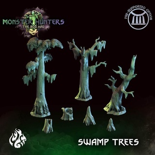 swamp trees crippled god foundry Toys & Games Tabletop Characters Creatures Fantasy Universe Board Store 3D Printable Terrain fantasy monster rpg terrain witch evil patreon logs dnd hag bog cgf 3d print model - Mito3D