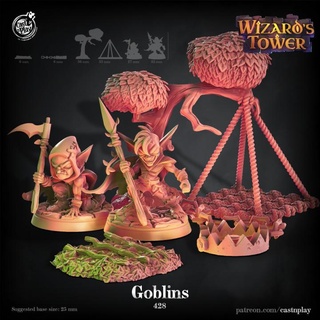 goblin band pre-supported cast n play Toys & Games Tabletop Characters Creatures Fantasy Universe Board Store bear fantasy tower tree wizard trap wizards goblins traps castnplay gobbo presupported 3d print model - Mito3D