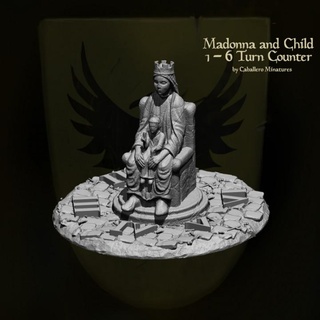 turn counter madonna child 1-6 reconquer designs Toys & Games Tabletop Characters Creatures Fantasy Universe Board 3D Printable Terrain building rpg terrain warhammer marker dungeonsanddragons dnd kingsofwar theninthage oathmark 3d print model - Mito3D