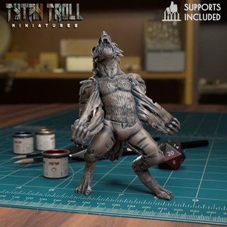 werewolf 04 pre-supported tytantroll miniatures Toys & Games Tabletop Characters Creatures Fantasy Universe Board Store dragons dungeons fantasy scale minis dnd 32mm wolfman curse strahd presupported werwolf 3d print model - Mito3D