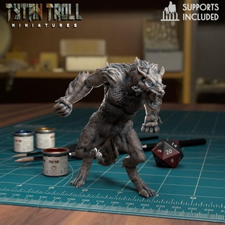 werewolf 05 pre-supported tytantroll miniatures Toys & Games Tabletop Characters Creatures Fantasy Universe Board Store dragons dungeons fantasy scale minis dnd 32mm presupported 3d print model - Mito3D