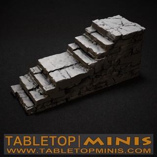 old stone stairs step tabletopminis Toys & Games Tabletop Characters Creatures Fantasy Universe Board Store 3D Printable Terrain bricks brick dungeon steps stair 3d print model - Mito3D