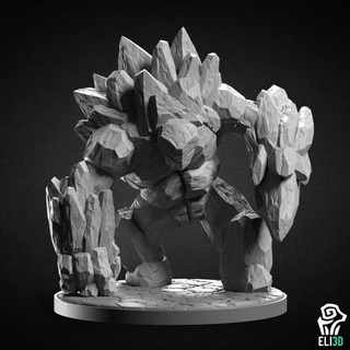 Roca golem eli3d juguetes juegos mesa caracteres criaturas fantasía universo tablero rpg rock tierra elemental dnd 3d print model - Mito3D