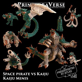 009 Uzay korsan Kaiju minis yazıcı stüdyolar yabancı canavar büyük fantezi dev Bilim büyü kült büyücü bilimkurgu kurgu Zindanlar Ejderhalar masaüstü diyorama Godzilla jant dnd masa üstü Pasifik Kenarı ters Ghidorah 3d print model - Mito3D