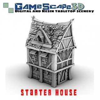 2 story starter house gamescape3d Toys & Games Tabletop Characters Creatures Fantasy Universe Board Store 3D Printable Terrain home shack timberframe 3d print model - Mito3D