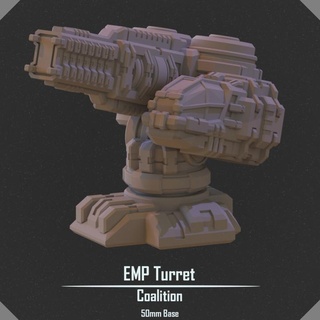 emp turret vesper project Toys & Games Tabletop Characters Creatures Sci-Fi Universe Vehicles Machines Board Store sci-fi mech 50mm 3d print model - Mito3D