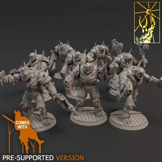 Cyber Schmiede wild Platz Grenzgebiete Orks Titan Miniaturen Spielzeuge Spiele Tischplatte Zeichen Kreaturen Sci Fi Universum Tafel Geschäft Axt Ork Soldat Kriegs Jungs Boden Boyz Dakka Choppa Daka un 3d print model - Mito3D