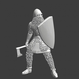 medieval russian heavy infantry axe northern crusades miniatures Toys & Games Tabletop Characters Creatures Fantasy Universe Board Store battle helmet shield wargaming warrior ice lake peipus novgorod 3d print model - Mito3D