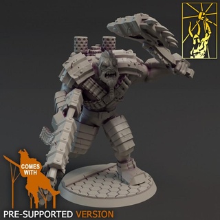 cyber forge savage space ulug hayaa foot titan miniatures Toys & Games Tabletop Characters Creatures Sci-Fi Universe Board Store boss leader orc ork chief dakka warboss choppa bos chopa 3d print model - Mito3D