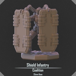 shield infantry vesper project Toys & Games Tabletop Characters Creatures Sci-Fi Universe Board Store army soldier scifi mech 25mm 3d print model - Mito3D