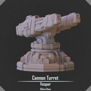 cannon turret vesper project Toys & Games Tabletop Characters Creatures Sci-Fi Universe Vehicles Machines Board Store scifi mech 50mm defense 3d print model - Mito3D