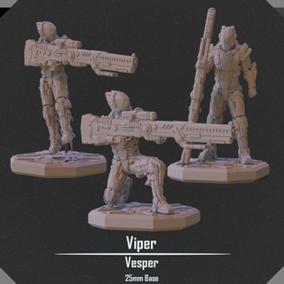 viper vesper project Toys & Games Tabletop Characters Creatures Sci-Fi Universe Board Store army soldier sniper scifi mech 25mm 3d print model - Mito3D