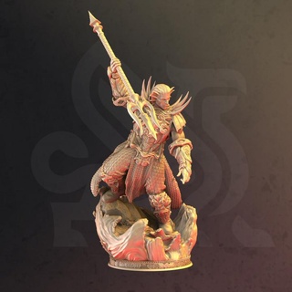 water genasi warrior - torrent dm-stash Toys & Games Tabletop Characters Creatures Fantasy Universe Board Store fantasy fighter soldier character trident pc aquaman elemental dnd npc 3d print model - Mito3D