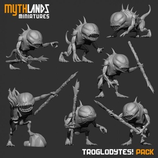 troglodytes pack mythlands miniatures Toys & Games Tabletop Characters Creatures Fantasy Universe Board Store fantasy monster rpg miniature 3dprint wargame dungeon dnd 32mm mythlandsminiatures 3d print model - Mito3D