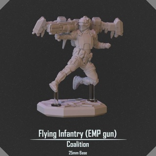 flying infantry emp vesper project Toys & Games Tabletop Characters Creatures Sci-Fi Universe Board Store army soldier scifi mech 25mm 3d print model - Mito3D