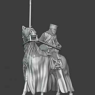 medieval mounted crusader knight looking back northern crusades miniatures Toys & Games Tabletop Characters Creatures Fantasy Universe Board Store sword wargaming warrior horse 3dprint order cavalry scandinavian 28mm lance teutonic livonian brethern holyland caparion 3d print model - Mito3D