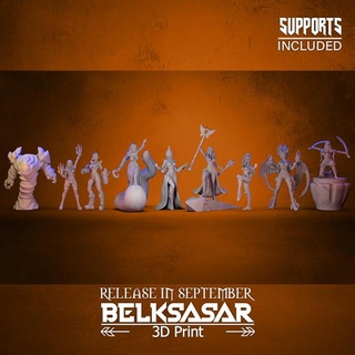 belksasar patreon september 3dprint Toys & Games Tabletop Characters Creatures Fantasy Universe Board demon beautiful detailed fantasy female fighter girl goddess monk realistic woman sand priest elemental rogue sorcerer summoner invoquer 3d print model - Mito3D