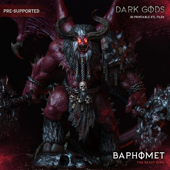 baphomet - dark gods jaydon hill Toys & Games Tabletop Characters Creatures Fantasy Universe Board Store demon 40k devil diablo monster satan minotaur daemon chaos beastmen sigmar khorne bloodthirster skarbrand hellbeast 3D print model - Mito3D