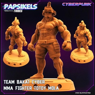 team bakat cyber mma fighter totoy daks mola papsikels miniatures Toys & Games Tabletop Characters Creatures Sci-Fi Universe Board Store cyberpunk 3d print model - Mito3D
