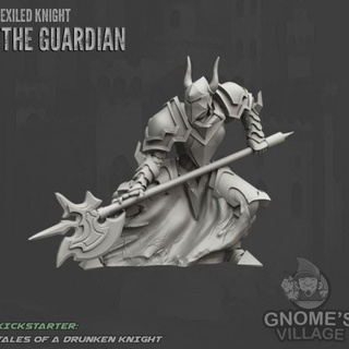 exiled knights guardian gnome's village miniatures Toys & Games Tabletop Characters Creatures Fantasy Universe Board Store helmet knight plate warrior paladin halberd armored poleaxe 3d print model - Mito3D