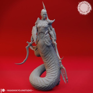 Marilith tampo mesa miniatura yasashii Kyojin estúdio demônio 40k fera criatura jogos monstro serpente interpretação papéis dnd descobridor ttrpg 3d print model - Mito3D