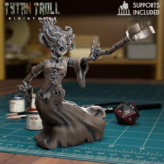 banshee pre-supported tytantroll miniatures Tabletop Characters & Creatures Store dragons dungeons fantasy ghost halloween lady woman zombie death dead creepy ghostly presupported bashee 3d print model - Mito3D