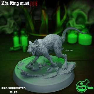 dire rat tpk lab Tabletop Characters & Creatures Store dragons dungeons rpg miniature mouse tabletop d&d ttrpg giantrat 3d print model - Mito3D