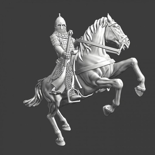 mounted russian mace northern crusades miniatures Tabletop Characters & Creatures Store 3d print knight medieval wargaming warrior horse noble conversion 28mm novgorod 3d print model - Mito3D