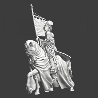 teutonic order standard bearer brother knight northern crusades miniatures Tabletop Characters & Creatures Store 3d print medieval model sword wargaming banner horse 28mm mounted nave lake bretonian peipus brethern 3d print model - Mito3D