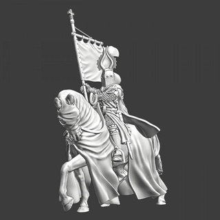 teutónico orden estándar portador hermano Caballero Norte cruzadas miniaturas mesa caracteres criaturas Tienda 3d impresión medieval modelo espada juego guerra bandera caballo 28mm montado nave lago Bretón tubería hermanos 3d print model - Mito3D