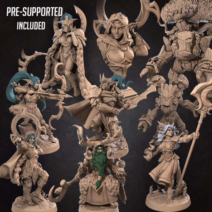 october 2021 release - night elves bite bullet Tabletop Characters & Creatures Store bust elf hand hero house lantern modular owl temple tree miniature eve moon weapons bridge warcraft wow boardgame bow tabletop exotic ranger gate cart patreon mailbox rogue dnd chakram treant torii nightelves nelf nelves alana miwa 3D print model - Mito3D