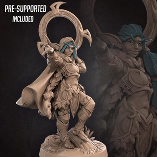 eve rogue night elf 2 versions bite bullet Tabletop Characters & Creatures Store hand modular miniature moon weapons boardgame tabletop elves patreon dnd chakram nightelves nelf nelves 3d print model - Mito3D