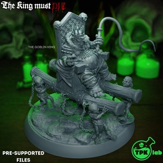 goblin king tpk lab Tabletop Characters & Creatures Store boss dragons dungeons rpg miniature tabletop d&d 32mm goblins tyrant ttrpg goblinoids 3d print model - Mito3D