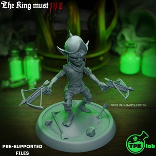 goblin sharpshooter tpk lab Tabletop Characters & Creatures Store archer dragons dungeons rpg miniature tabletop crossbow d&d 32mm goblins ttrpg marksman goblinoids 3d print model - Mito3D