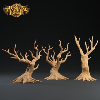 spooky trees - presupported dragon trappers lodge Tabletop accessories Store dungeons fantasy halloween rpg scary terrain wood creepy graveyard dnd scatter oak gnarled arbor creeky 3d print model - Mito3D