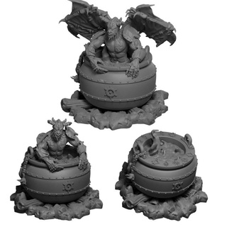 streghe calderone demoniaco convocazione lex Addams tavolo personaggi creature negozio demone Halloween strega Dungeons and Dragons dnd summoningcauldron 3d print model - Mito3D