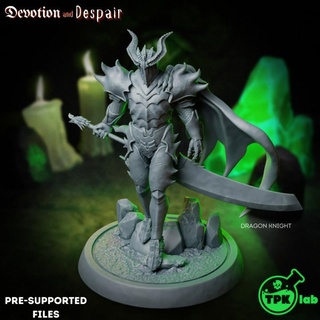 dragon knight tpk lab Tabletop Characters & Creatures dragons dungeons fighter rpg warrior miniature fallen fullscale tabletop paladin d&d 32mm ttrpg 3d print model - Mito3D